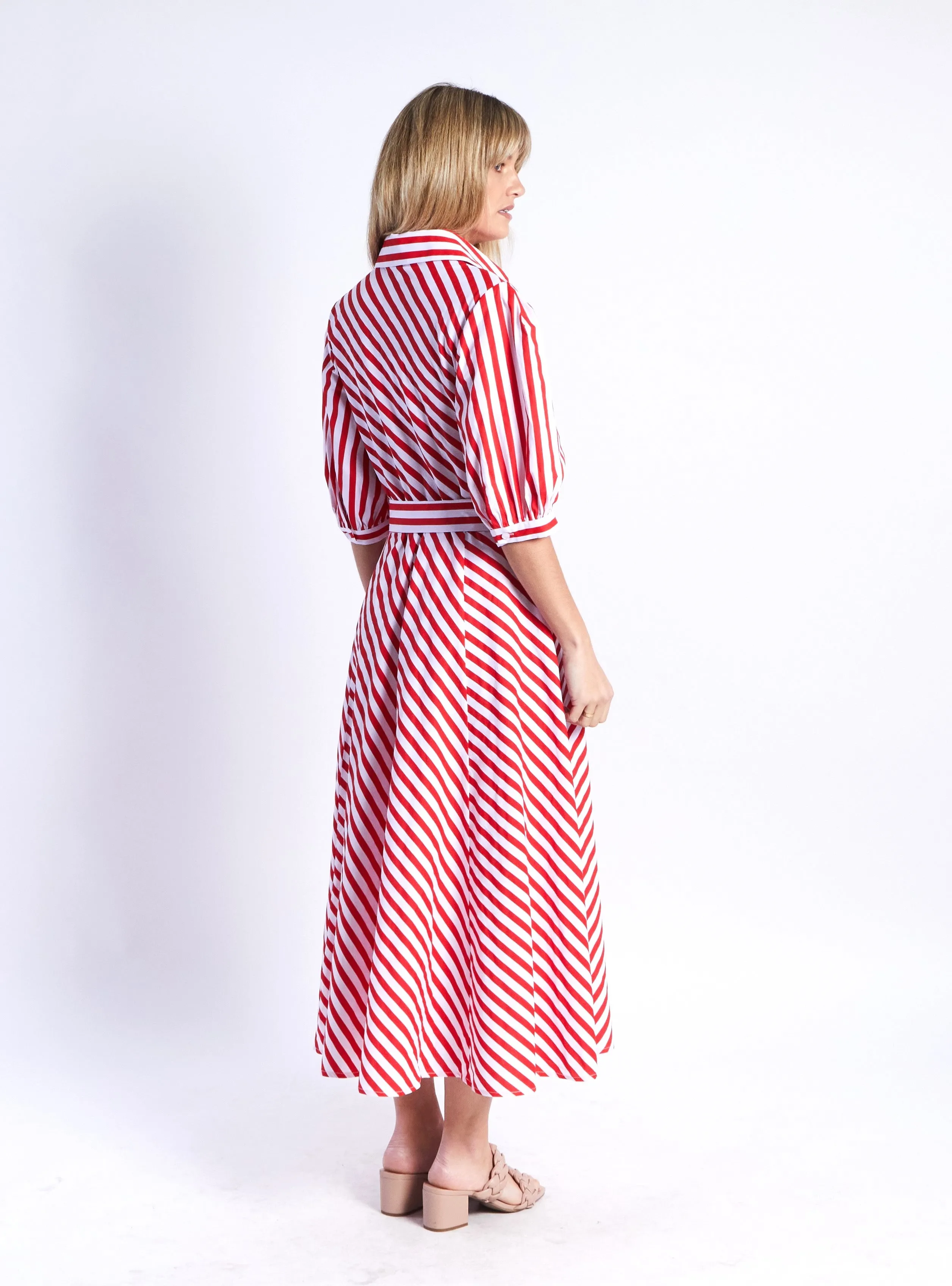 Bianca Dress - Red Stripes