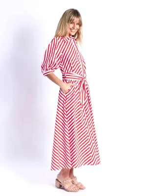 Bianca Dress - Red Stripes