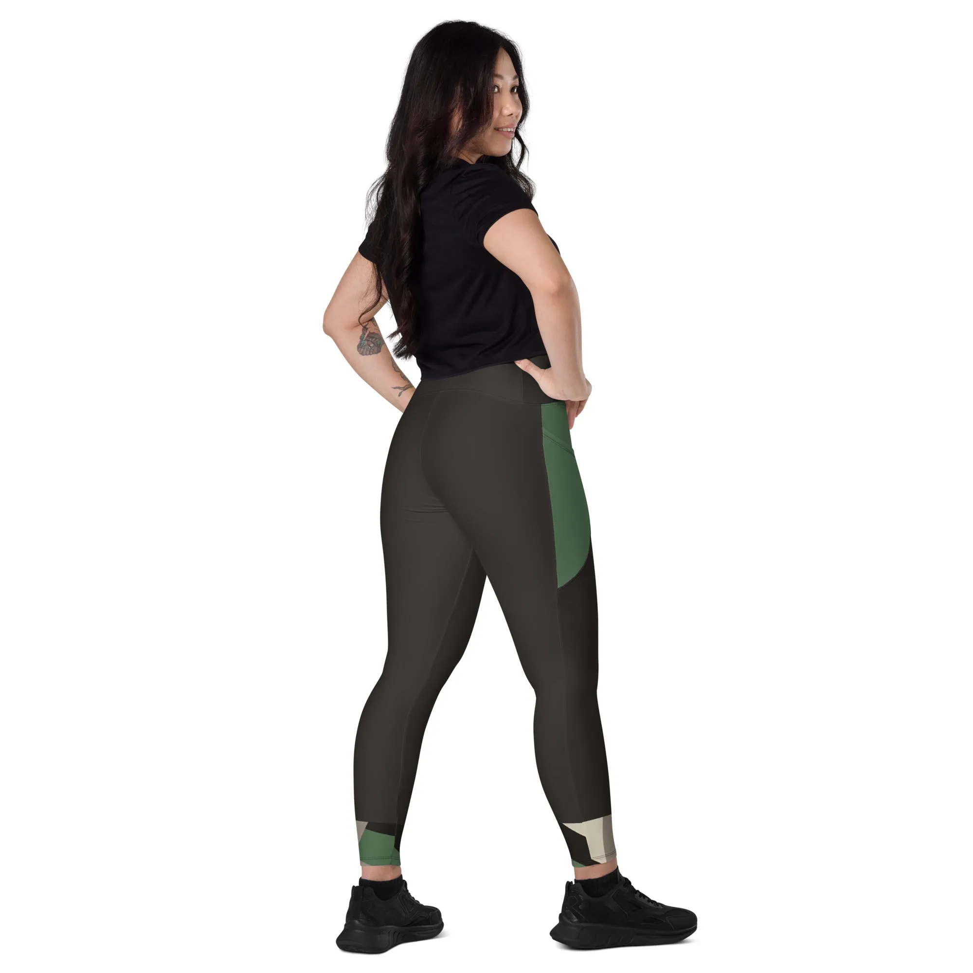 Black Chaitanya Abara Elite Fitness Corp Leggings with Pockets