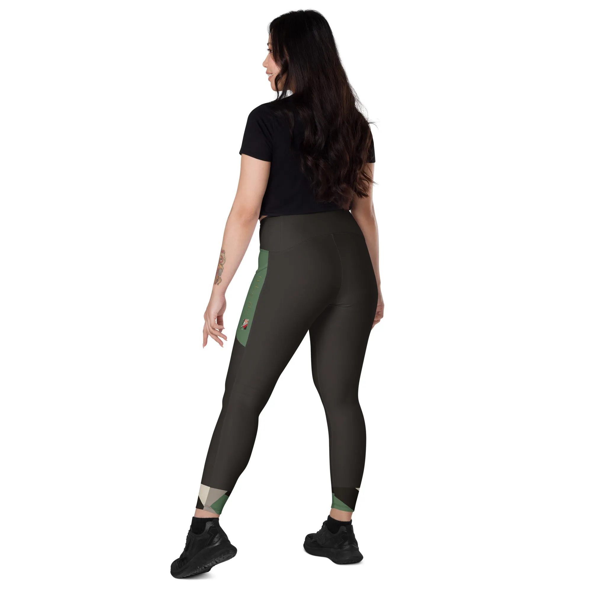 Black Chaitanya Abara Elite Fitness Corp Leggings with Pockets