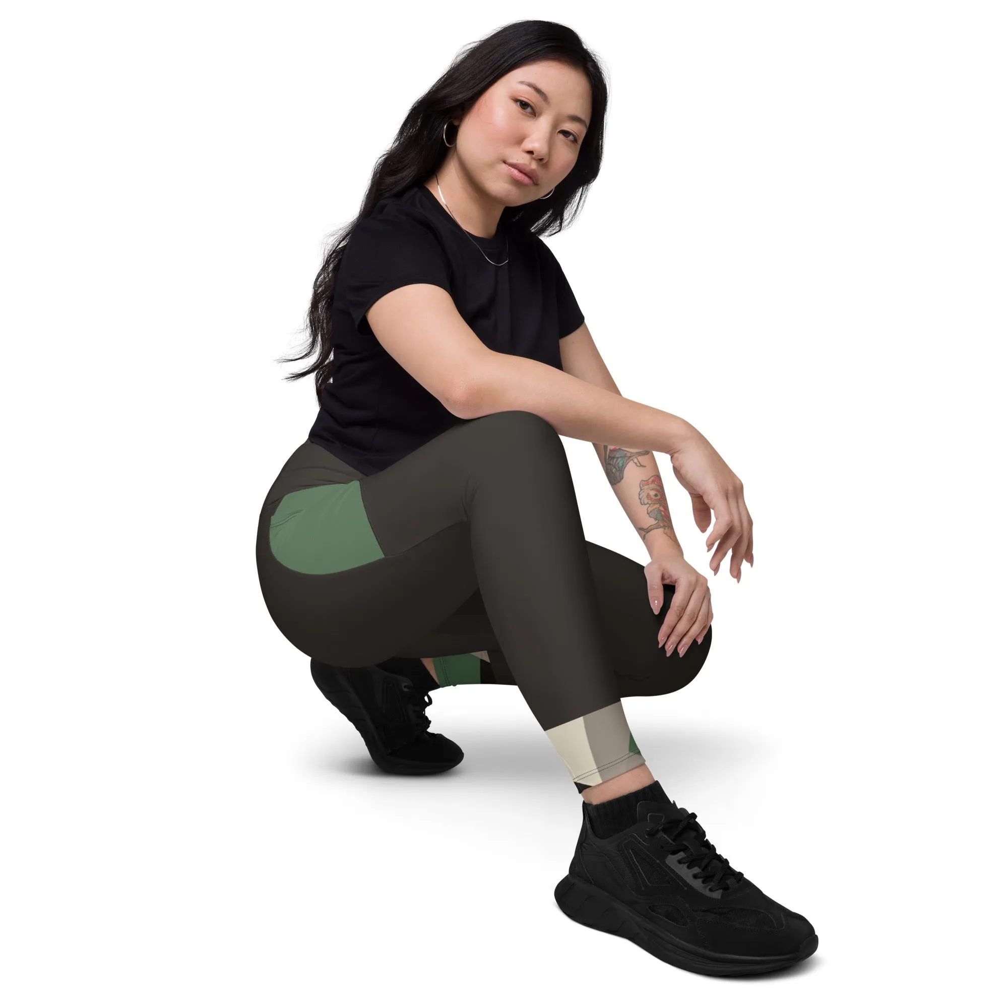 Black Chaitanya Abara Elite Fitness Corp Leggings with Pockets