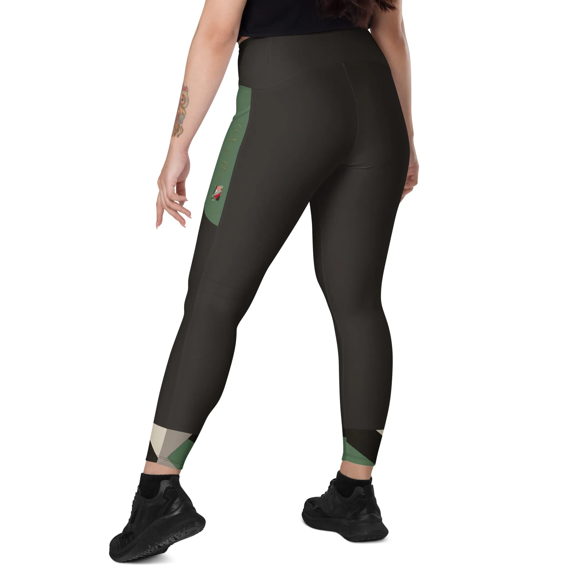 Black Chaitanya Abara Elite Fitness Corp Leggings with Pockets