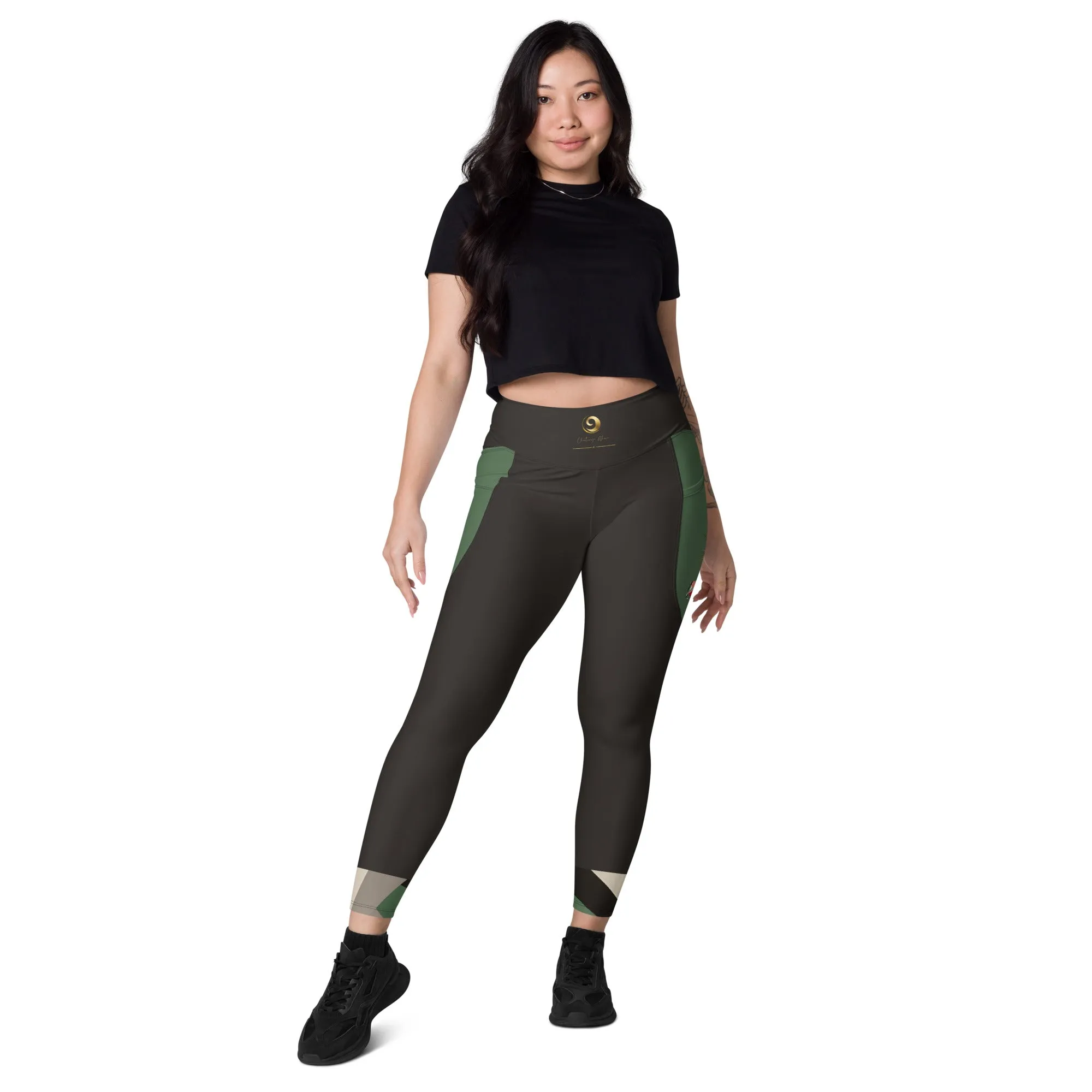 Black Chaitanya Abara Elite Fitness Corp Leggings with Pockets