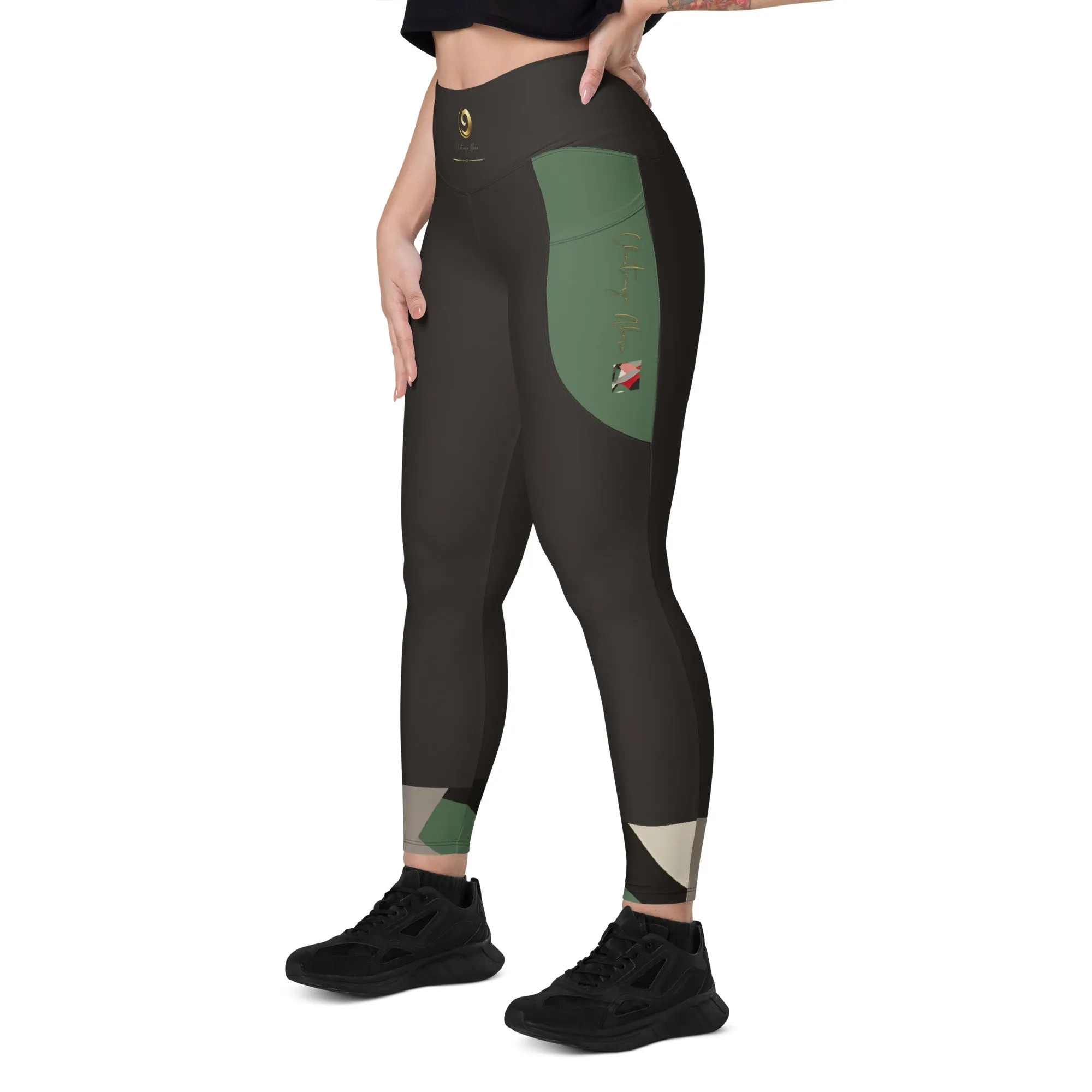Black Chaitanya Abara Elite Fitness Corp Leggings with Pockets