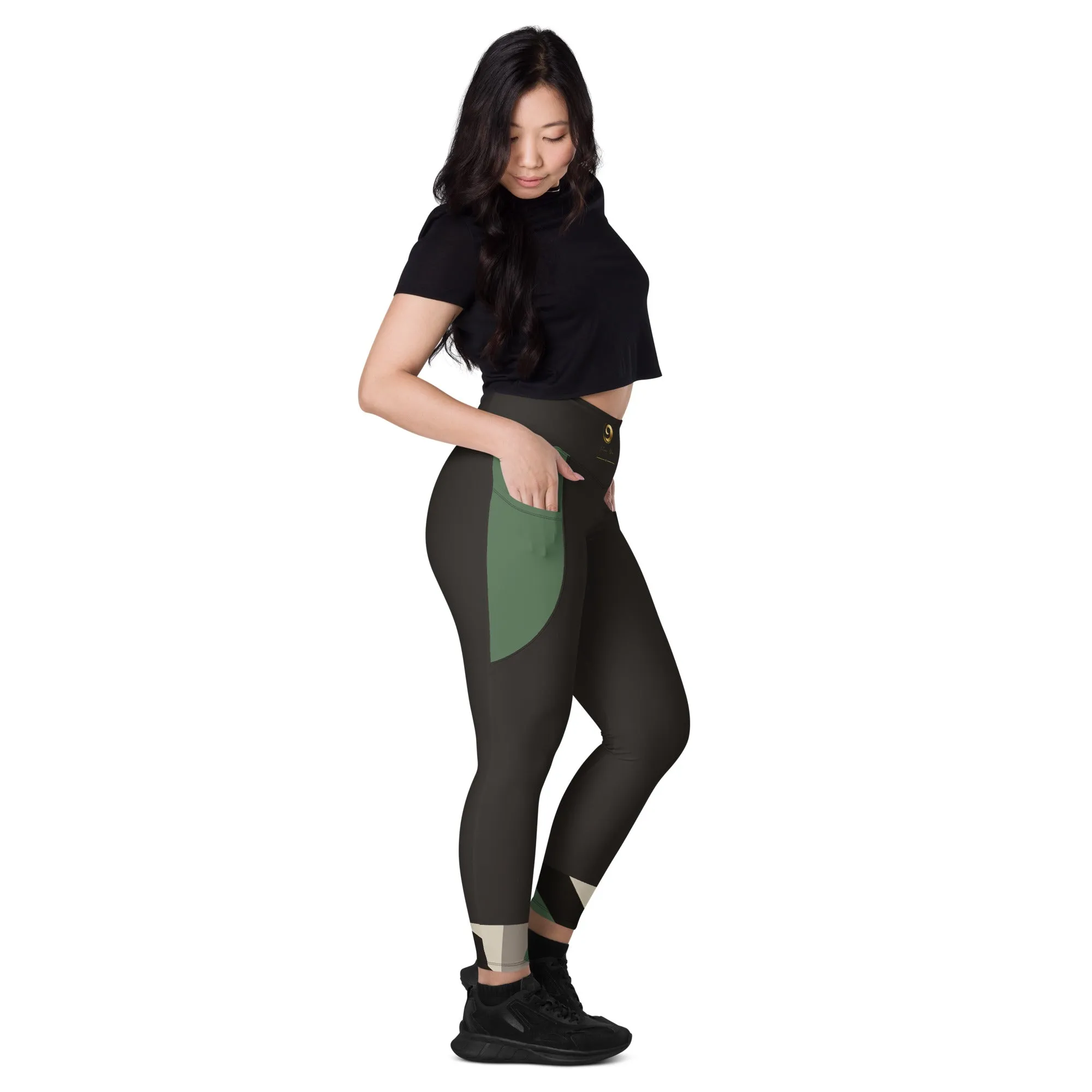 Black Chaitanya Abara Elite Fitness Corp Leggings with Pockets