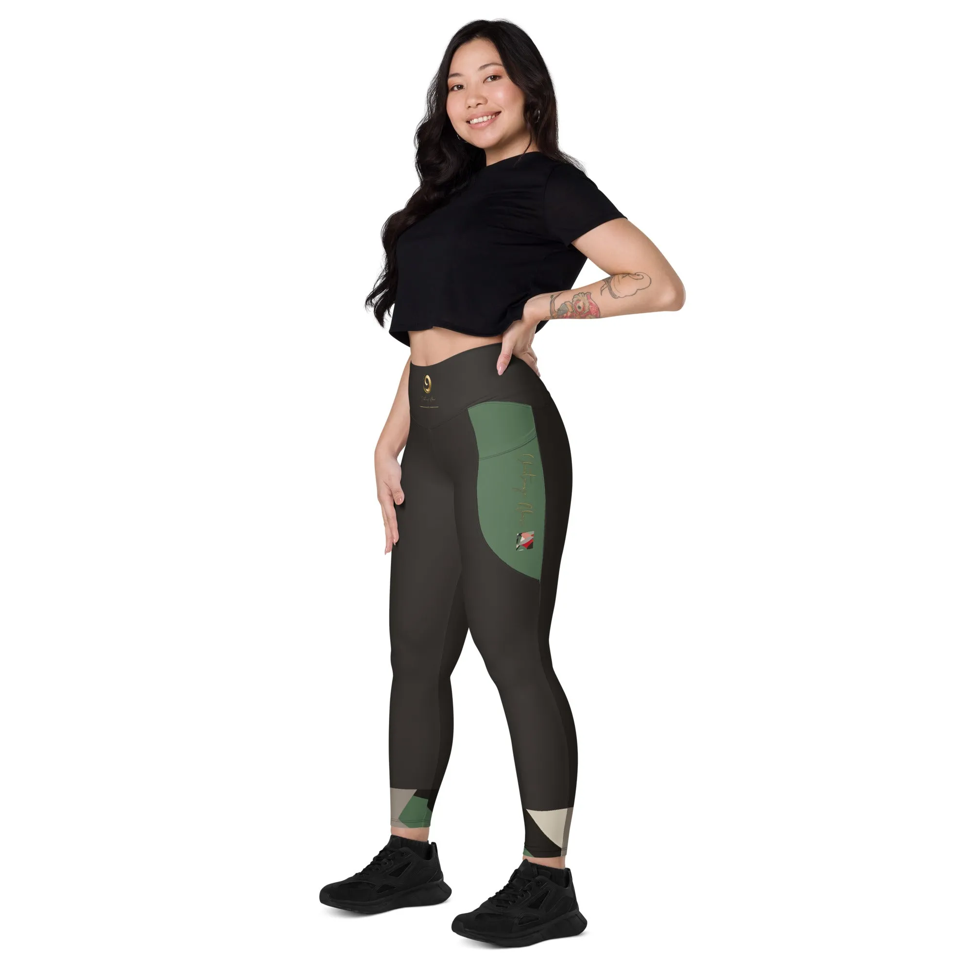 Black Chaitanya Abara Elite Fitness Corp Leggings with Pockets