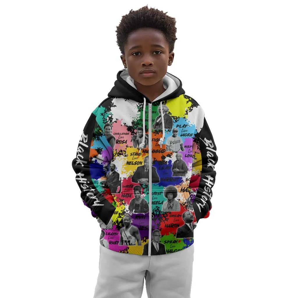 Black History Month African American Kid Hoodie Paint Splashes DT02