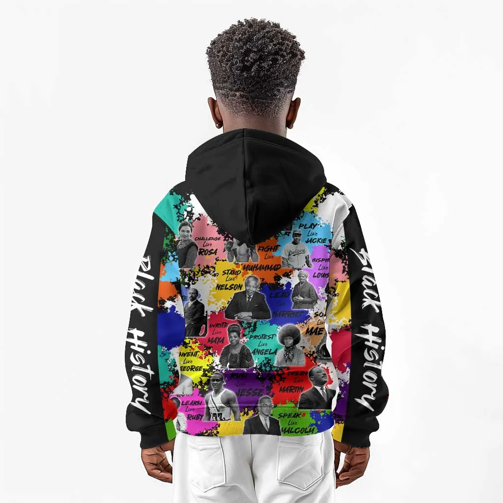 Black History Month African American Kid Hoodie Paint Splashes DT02