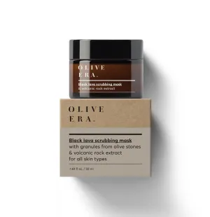 Black Lava scrubbing Mask with granules from olive stones & volcanic rock extract 50ml