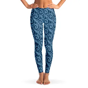 Blue Tie Dye Leggings XS - XL Squat Proof