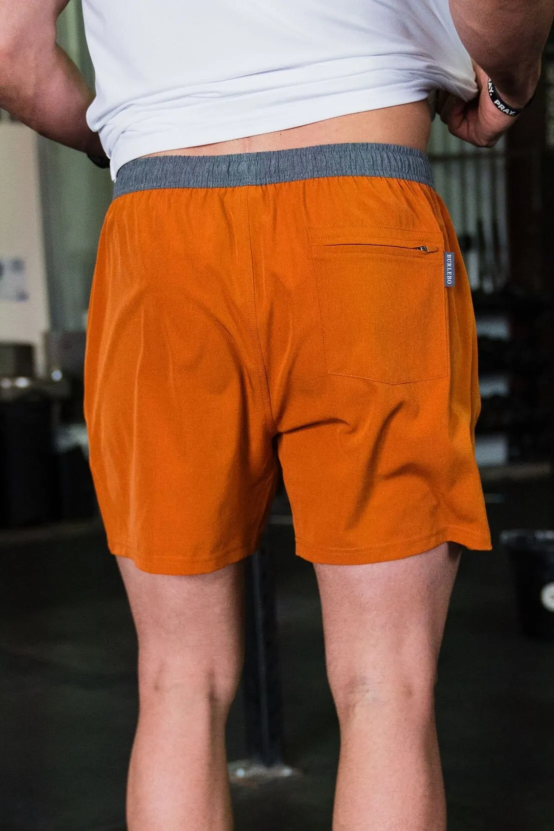 Burlebo Orange Athletic Shorts White Camo Liner