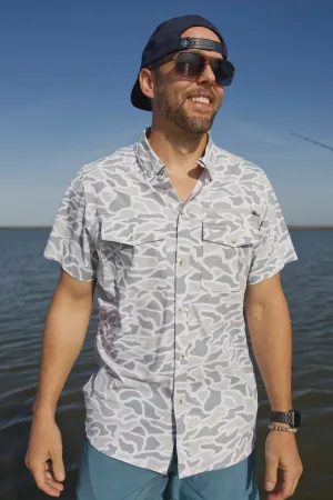 Burlebo White Camo Performance Fishing Shirt