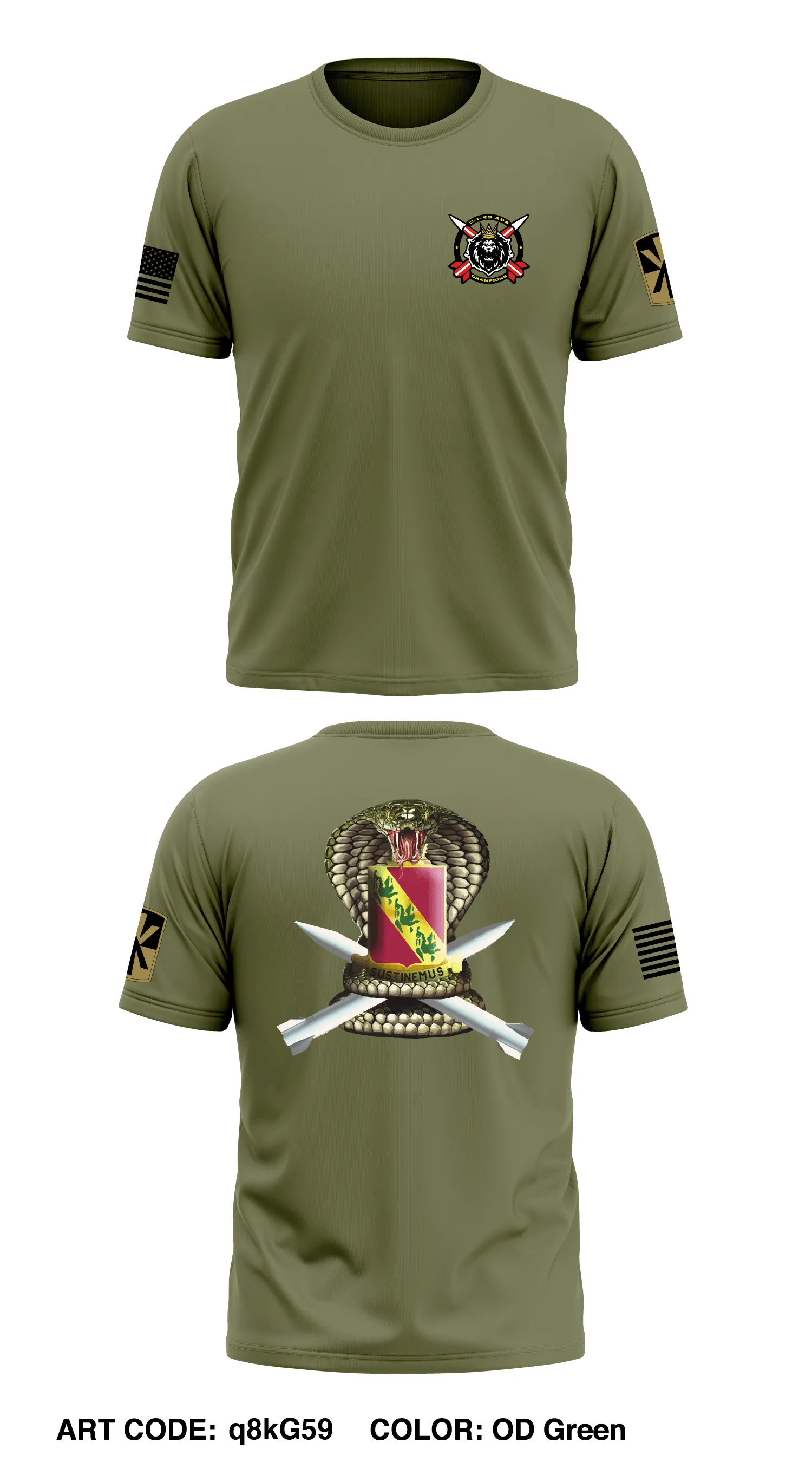 C BTRY, 1-43 ADA BN Store 1 Core Men's SS Performance Tee - q8kG59