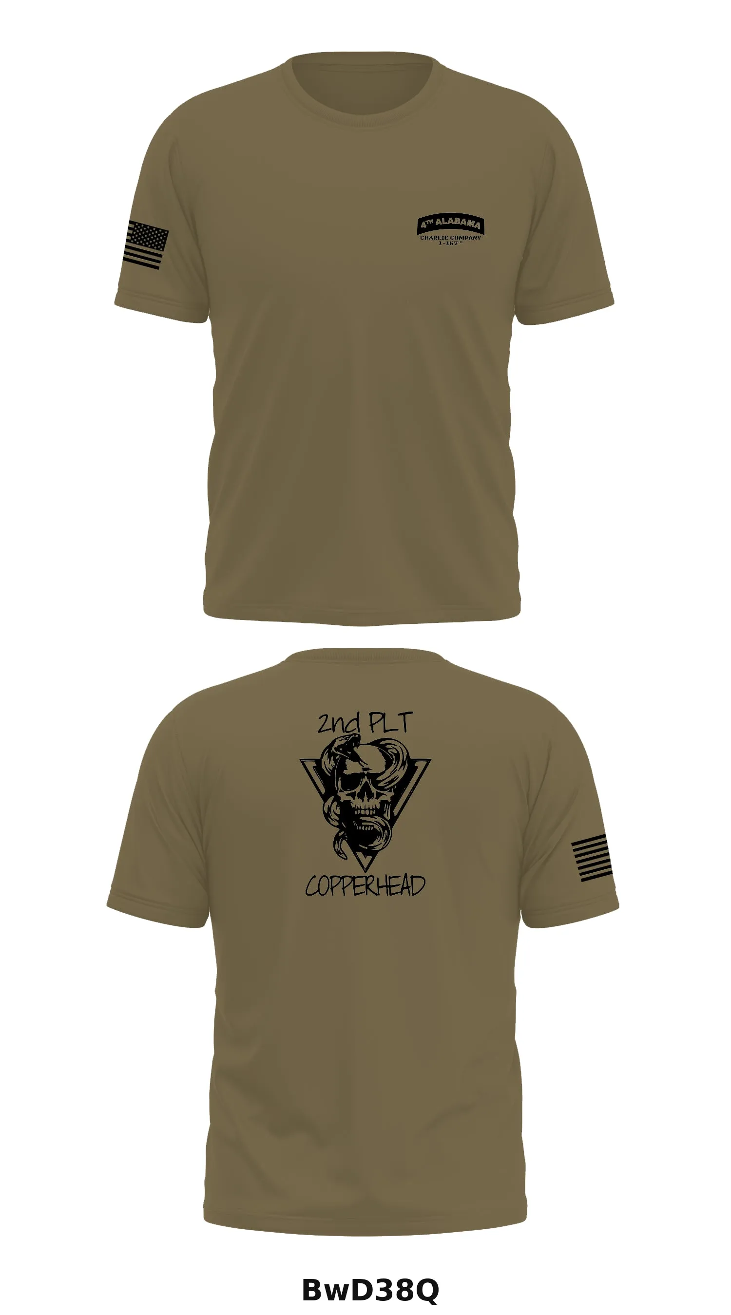 C Co 1-167th Store 1 - Tan 499 Core Men's SS Performance Tee - BwD38Q