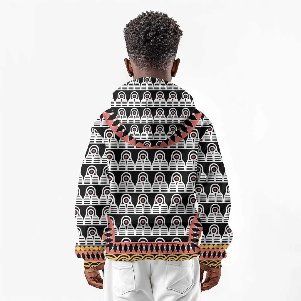 Cameroon Kid Hoodie Toghu Traditional Pattern LT15
