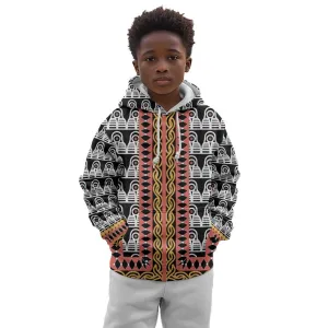 Cameroon Kid Hoodie Toghu Traditional Pattern LT15