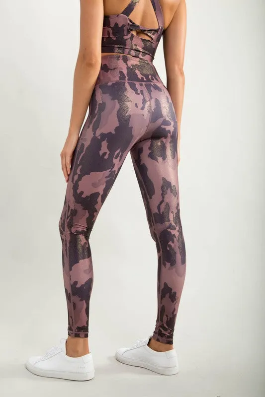 Camo Foil Brown Leggings
