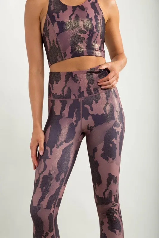 Camo Foil Brown Leggings