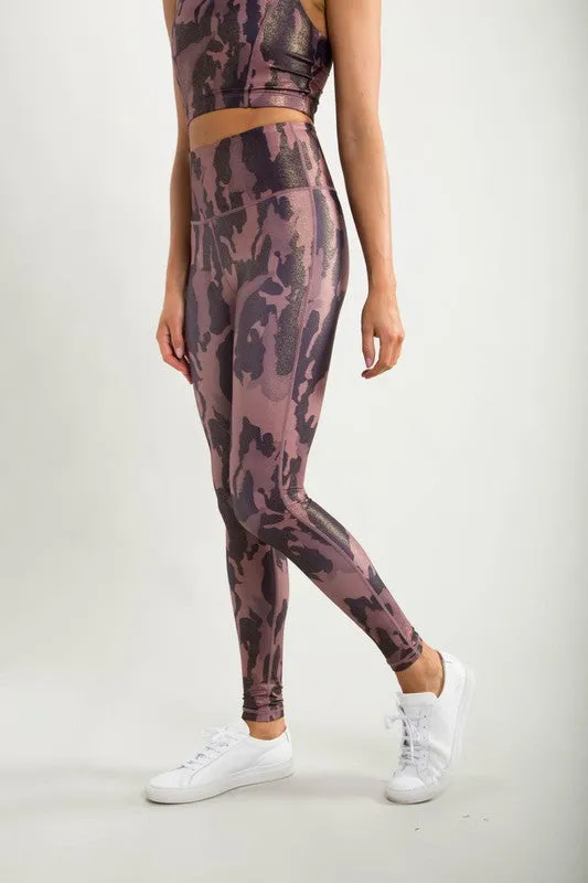 Camo Foil Brown Leggings