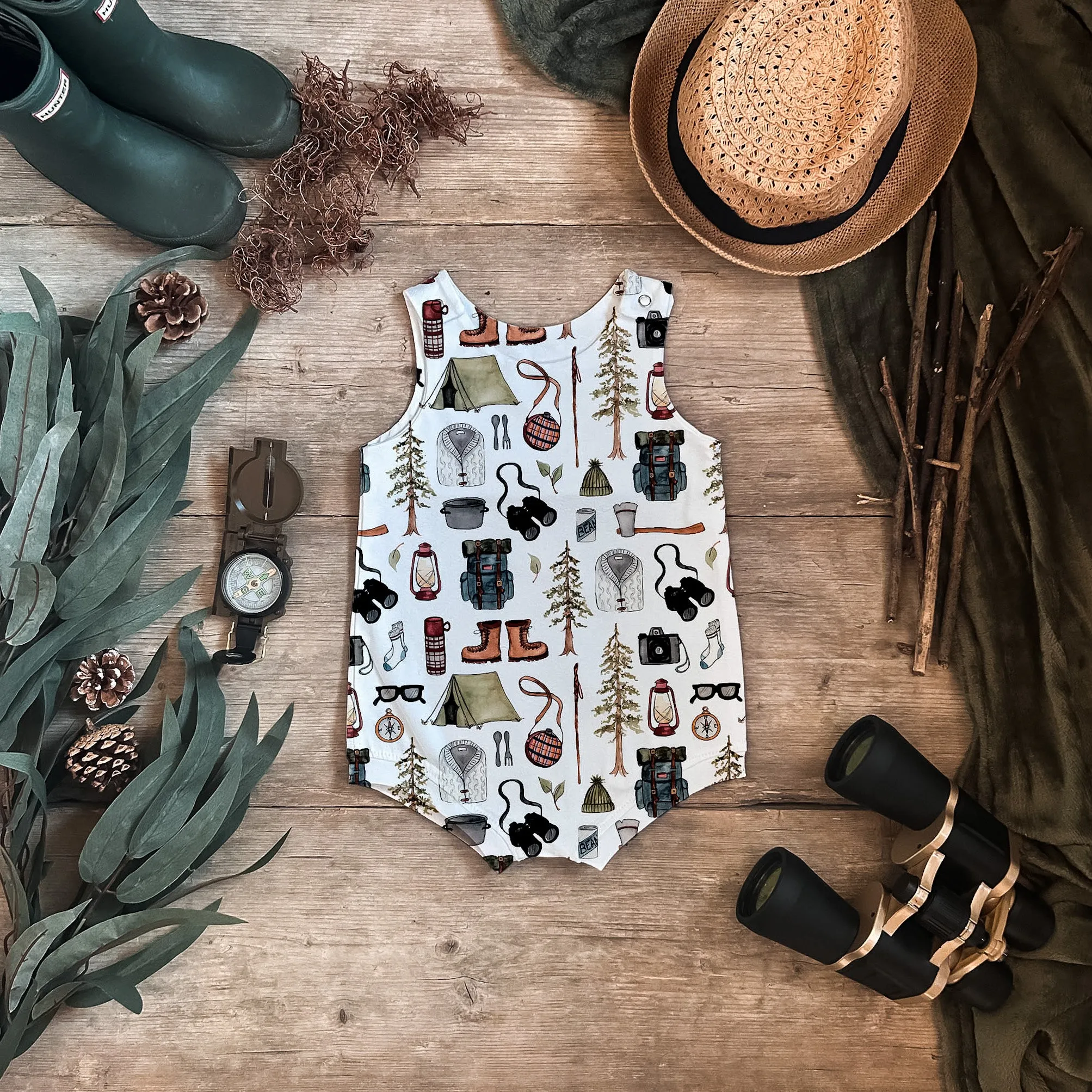 Camping Adventure Bloomer Romper