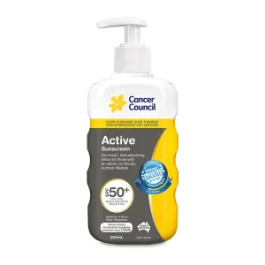 Cancer Council Active Sunscreen SPF50  Pump 200mL