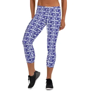Capri Leggings "2023-0281 White (Blue Logo)"