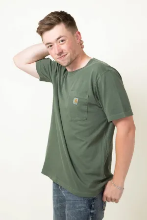 Carhartt Legacy Relaxed Fit Midweight Pocket T-Shirt for Men in Mountain View Green | 106252-GF8-MOUNTAINVIEW
