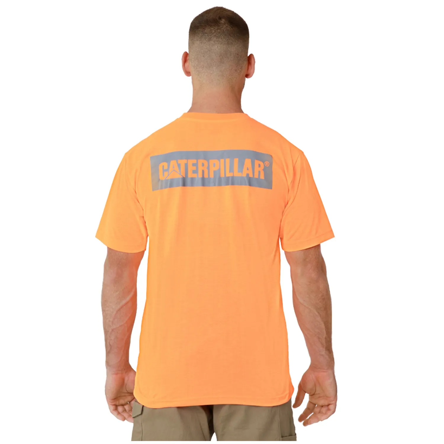 CAT - Triton Block Short Sleeve Tee (Hi Vis Orange)
