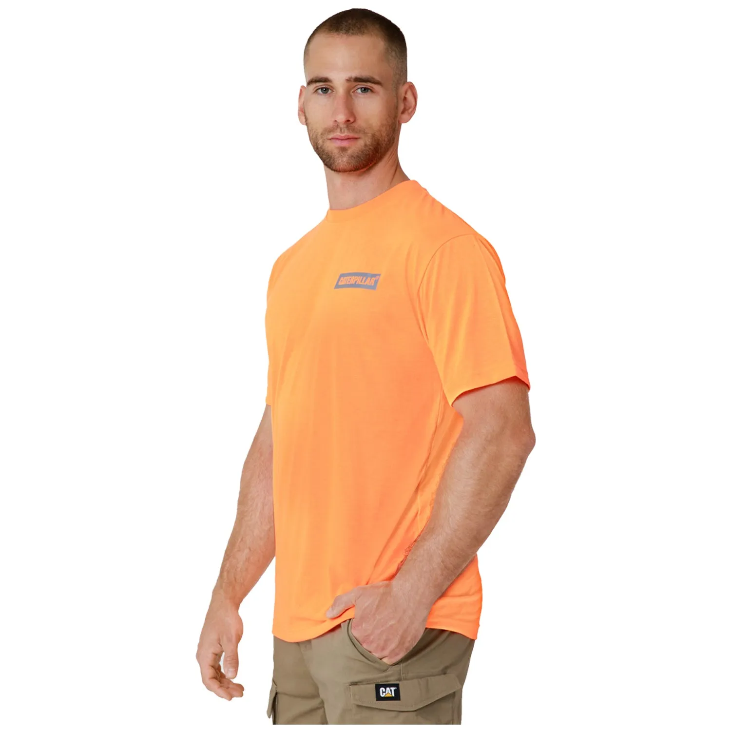 CAT - Triton Block Short Sleeve Tee (Hi Vis Orange)