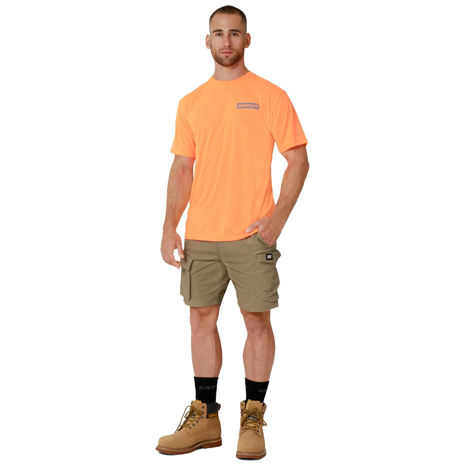 CAT - Triton Block Short Sleeve Tee (Hi Vis Orange)