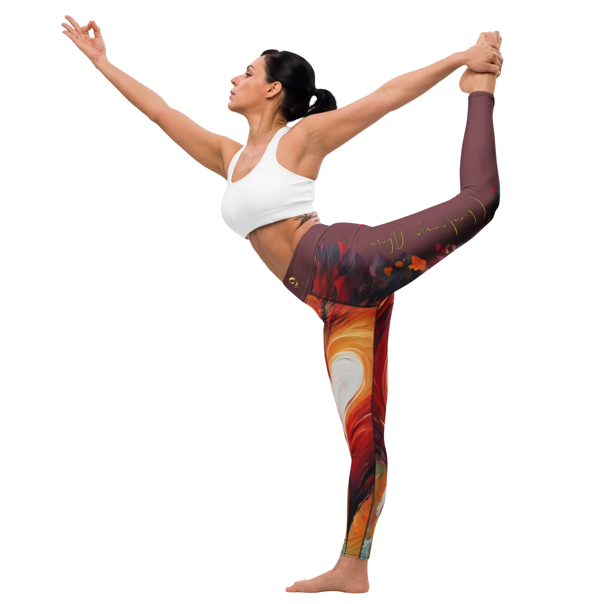 Chaitanya Abara Abstract Heart Yoga Leggings