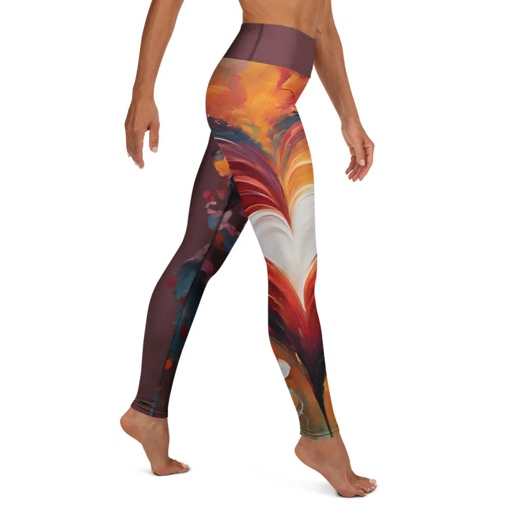 Chaitanya Abara Abstract Heart Yoga Leggings