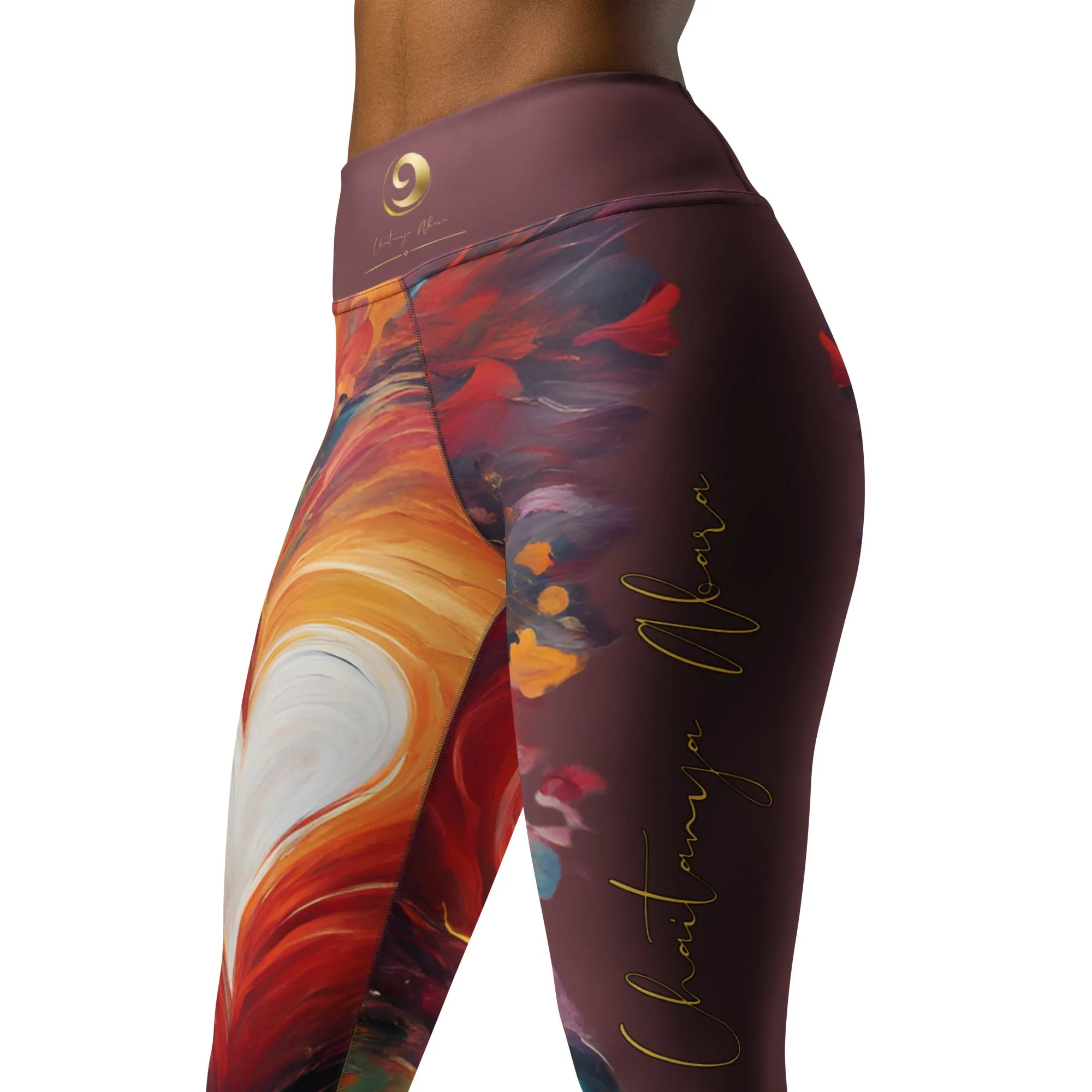 Chaitanya Abara Abstract Heart Yoga Leggings