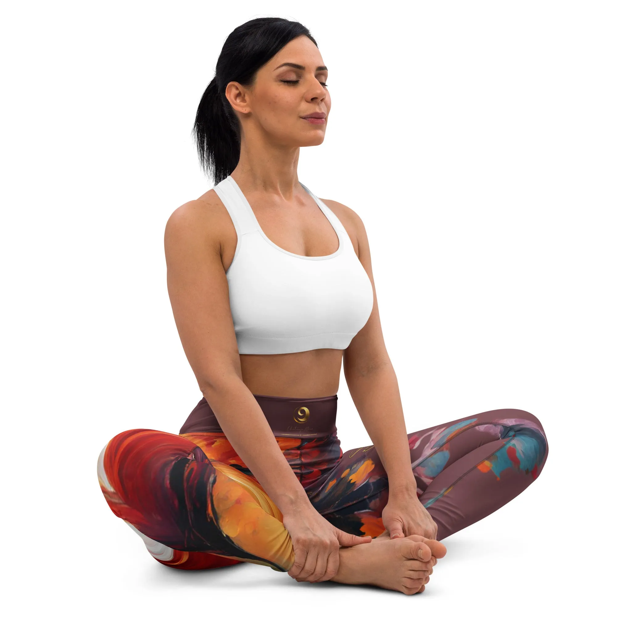 Chaitanya Abara Abstract Heart Yoga Leggings
