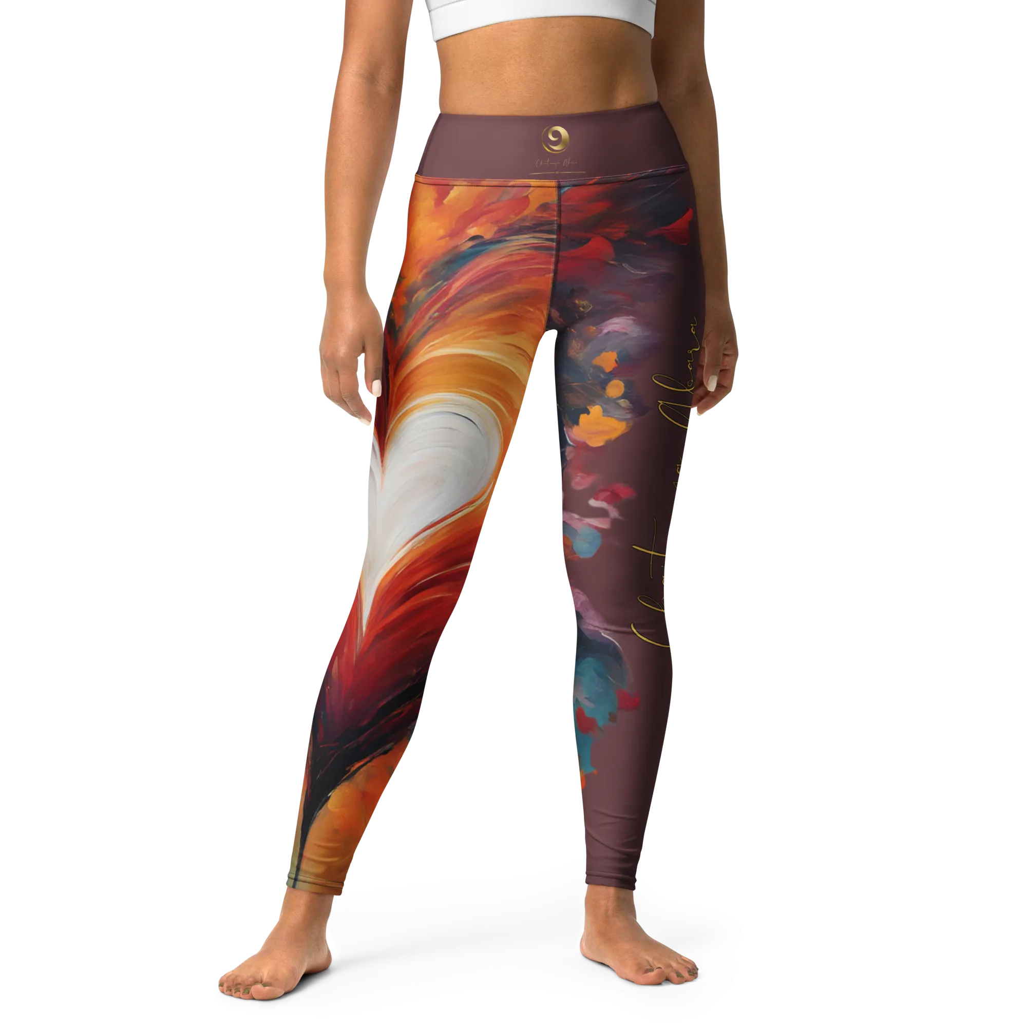 Chaitanya Abara Abstract Heart Yoga Leggings