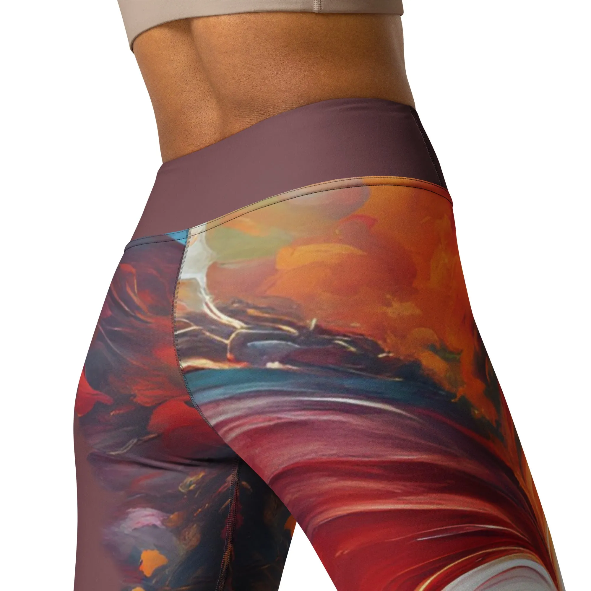 Chaitanya Abara Abstract Heart Yoga Leggings