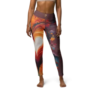 Chaitanya Abara Abstract Heart Yoga Leggings