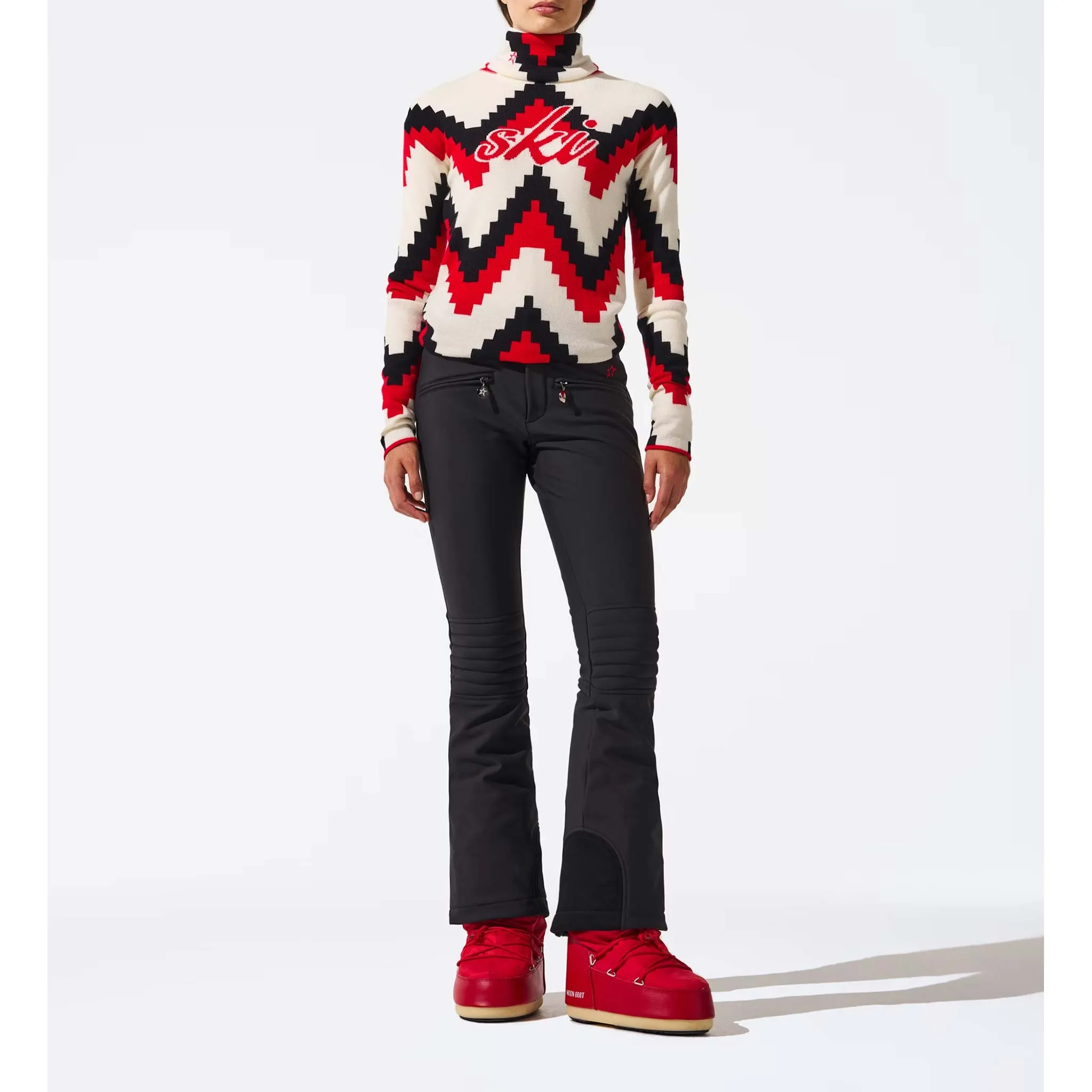 Chevron Roll Neck Sweater