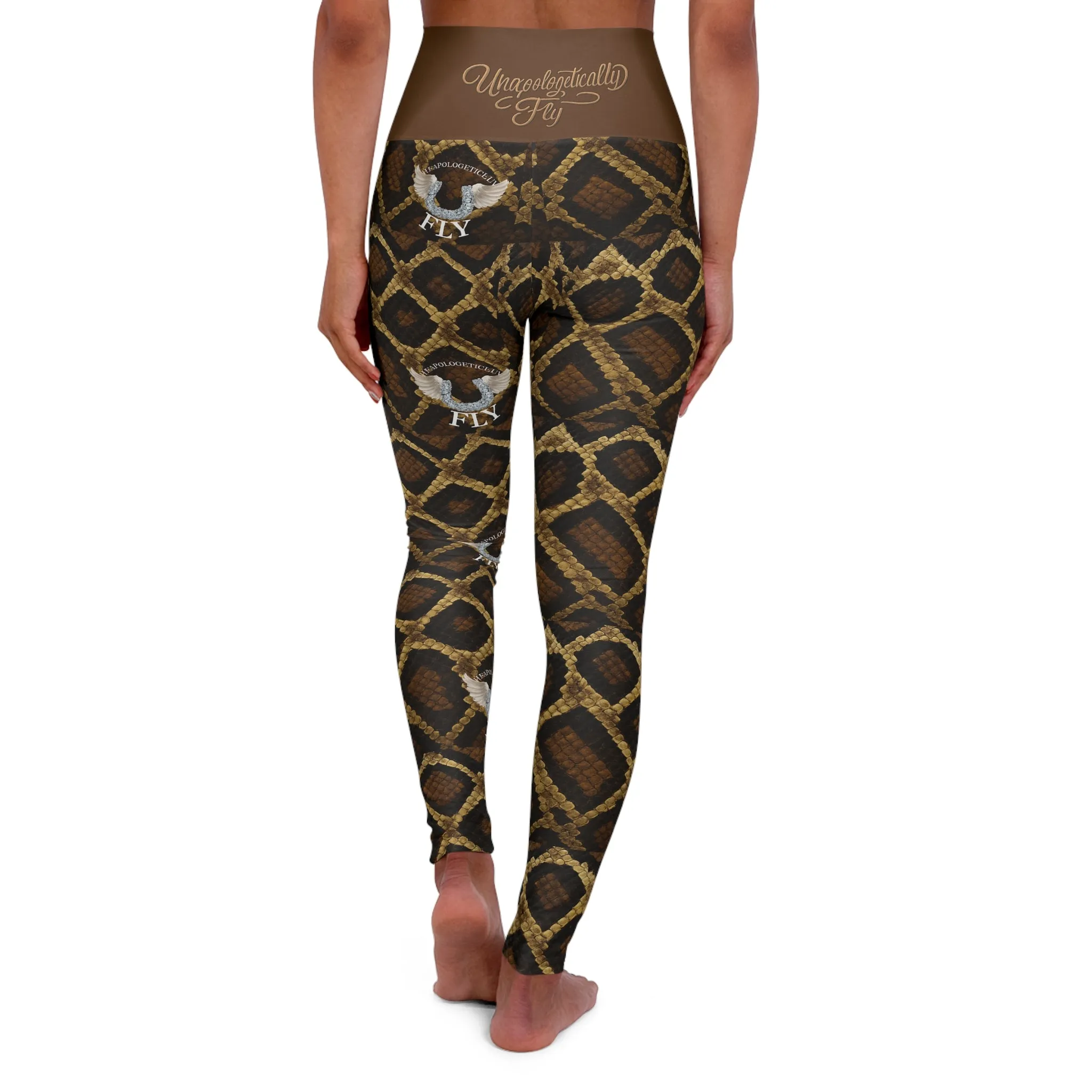 Chic High Waisted Yoga Leggings - Stylish Fitness Wear with Inspirational Motivational Design