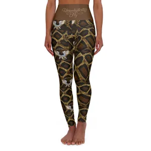 Chic High Waisted Yoga Leggings - Stylish Fitness Wear with Inspirational Motivational Design
