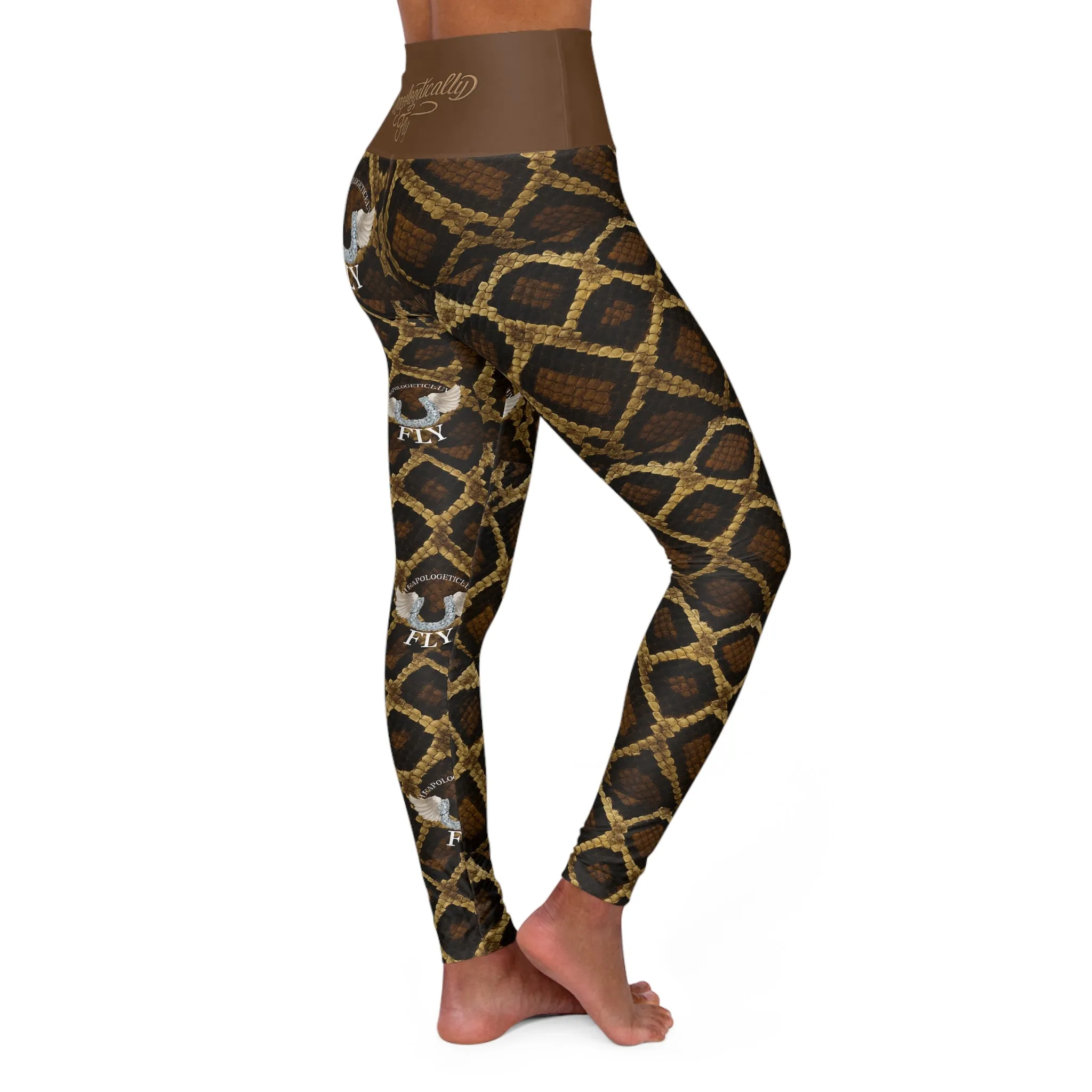 Chic High Waisted Yoga Leggings - Stylish Fitness Wear with Inspirational Motivational Design