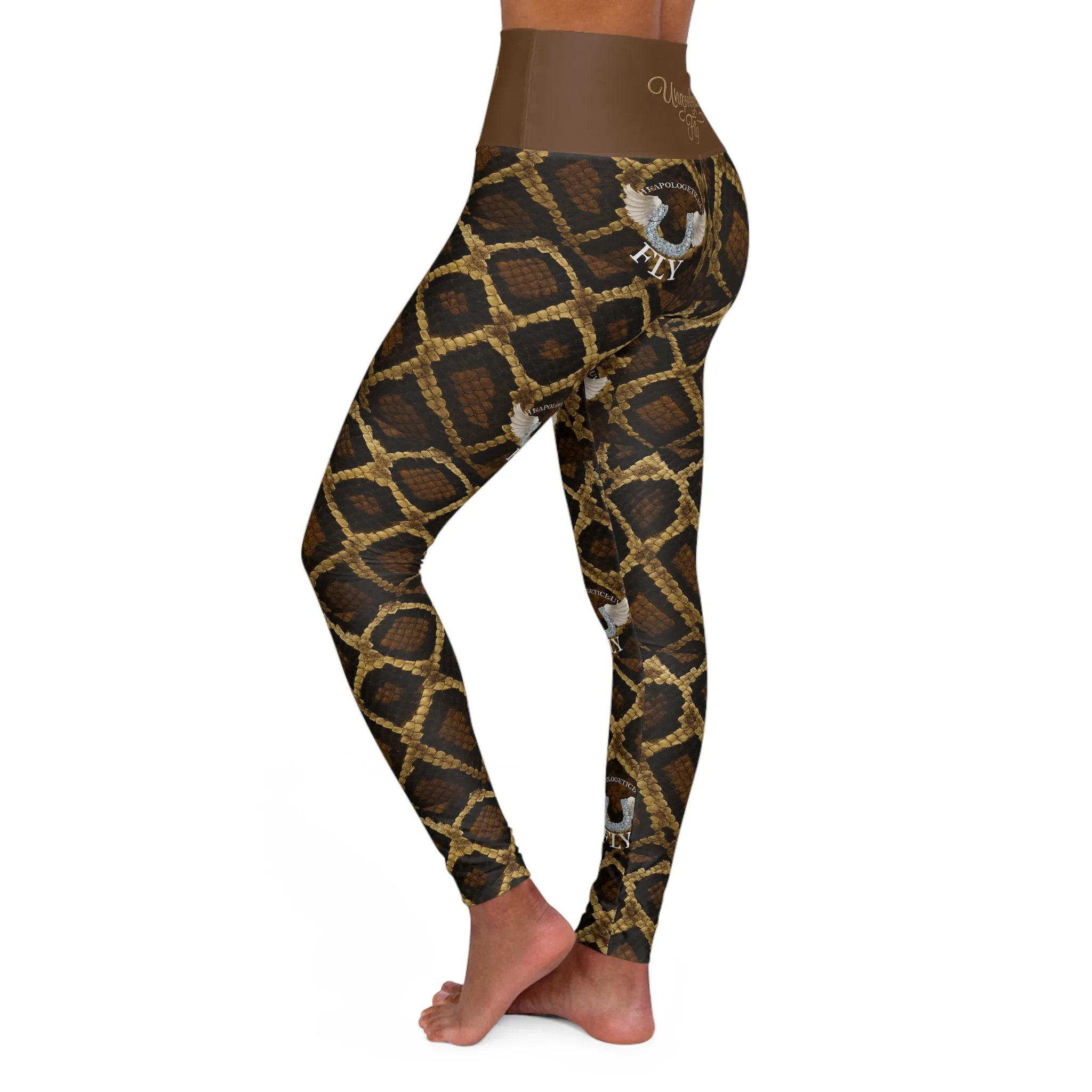 Chic High Waisted Yoga Leggings - Stylish Fitness Wear with Inspirational Motivational Design