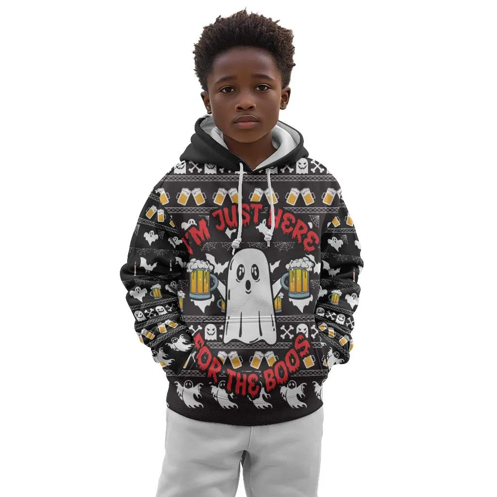 Christmas Africa Boo Beer Kid Hoodie I'm Just Here For The Boss DT03