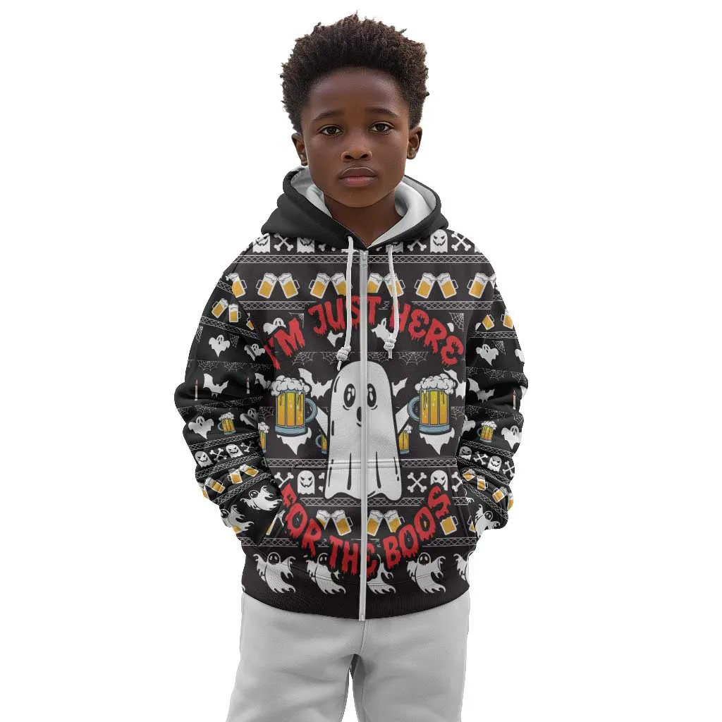 Christmas Africa Boo Beer Kid Hoodie I'm Just Here For The Boss DT03