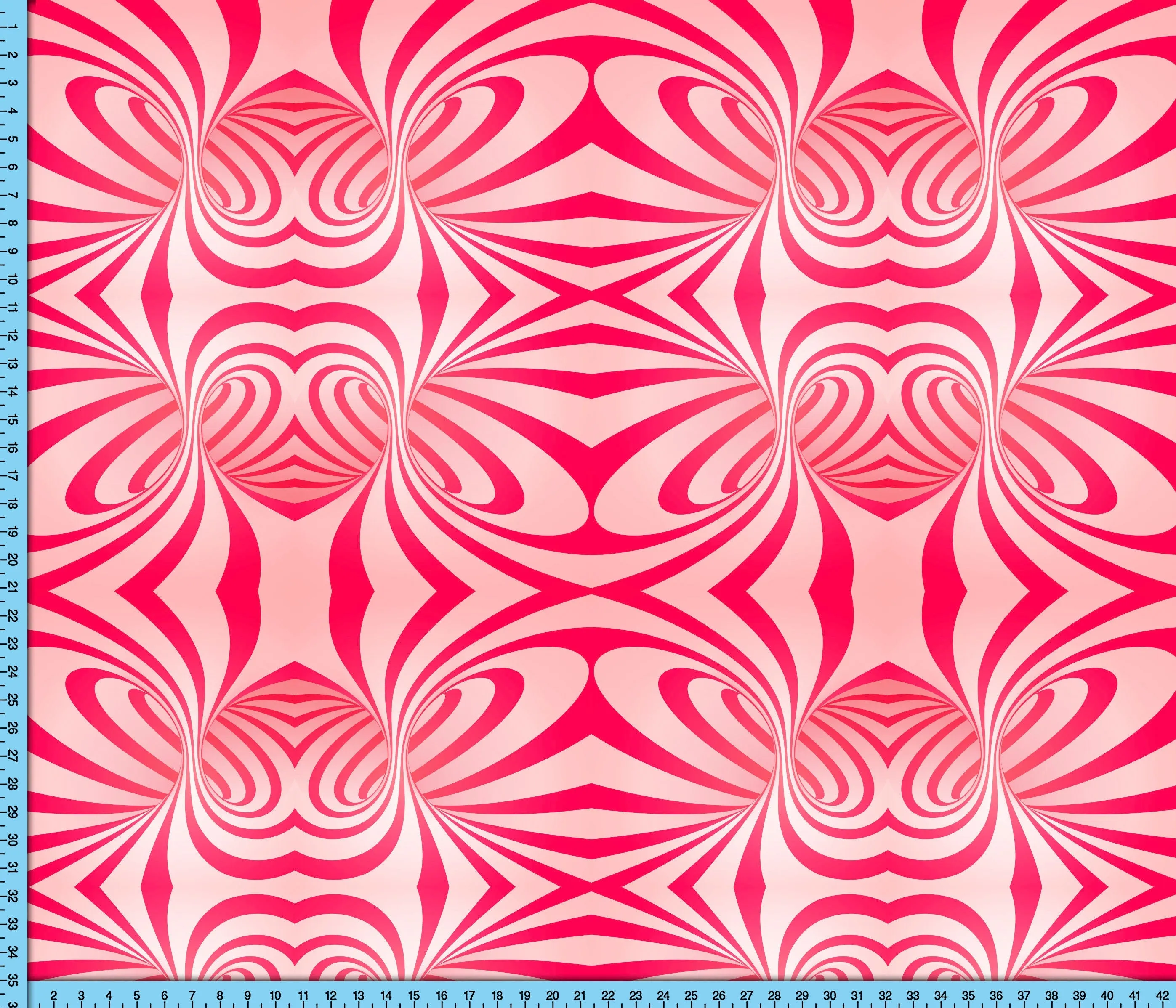 Christmas Candy Cane Fabric Pattern, Spiral OpArt Design Printed By The Yard