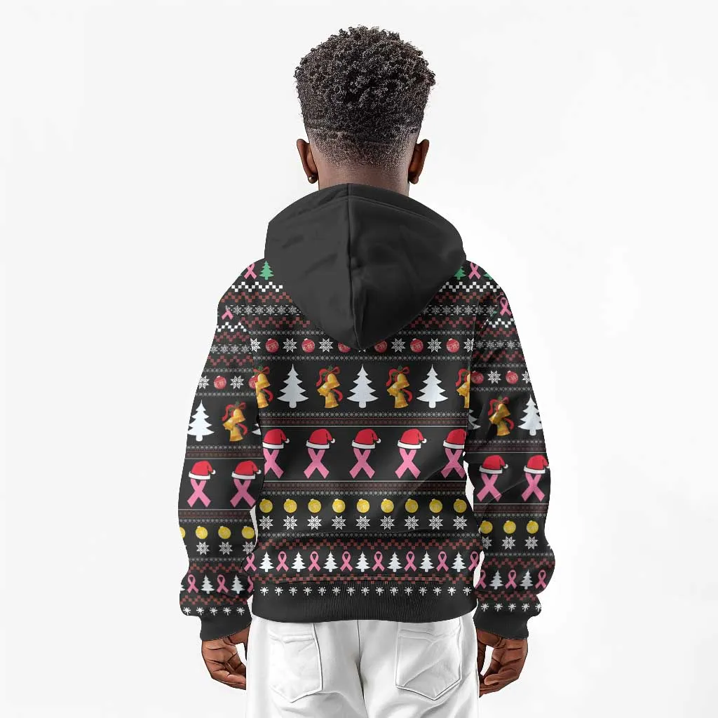 Christmas Tree Breast Cancer Afro Kid Hoodie Survivor African DT03