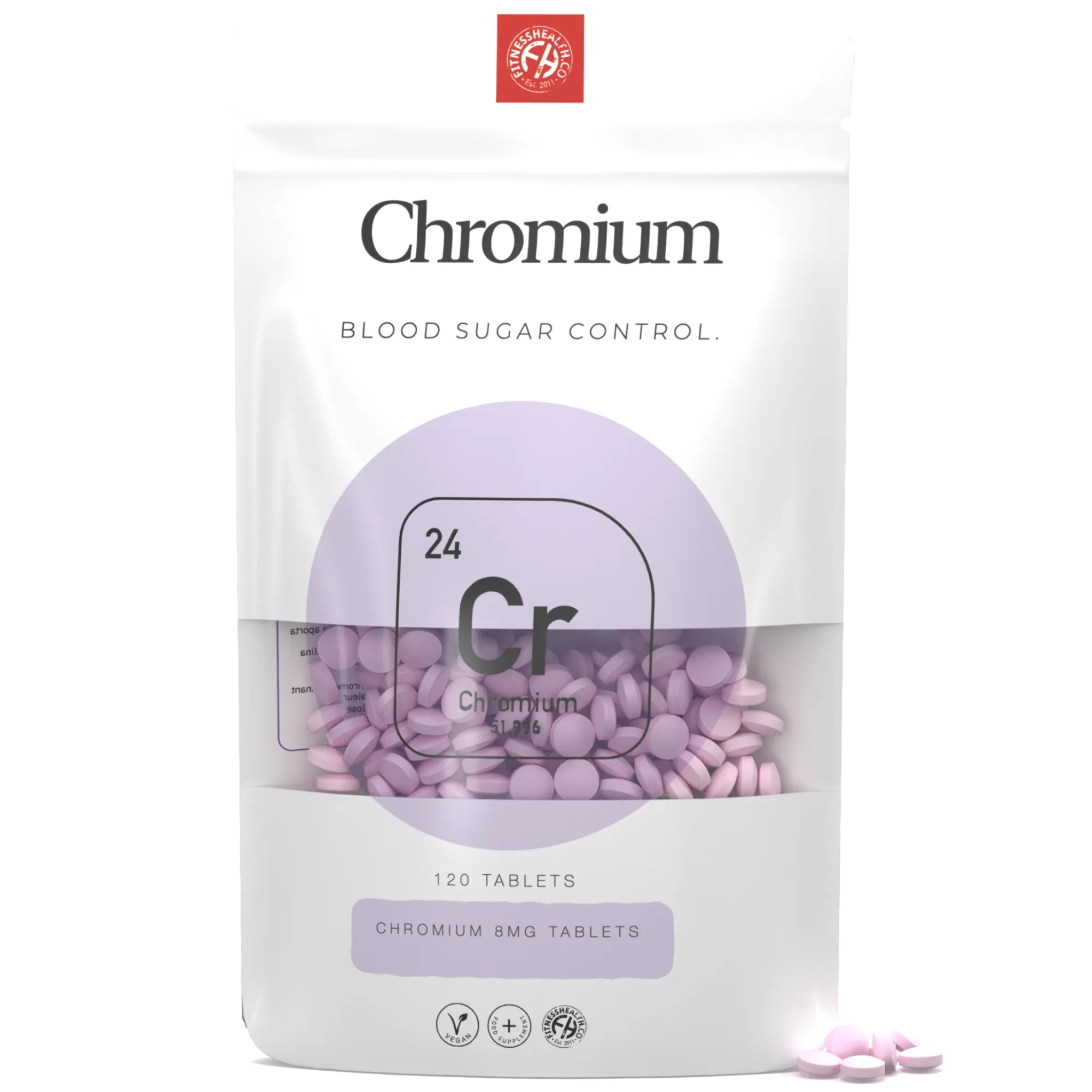 Chromium Tablets 8mg Vegan Tablets - 1 Year Supply - 25% DISCOUNT