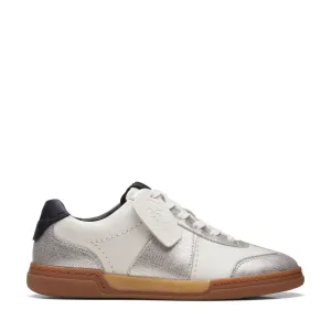Clarks Women's Craft Match Lo White/Silver Leather