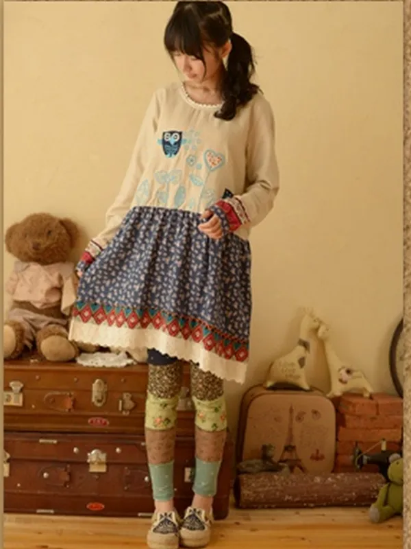 Clearance - flowers patchwork leggings