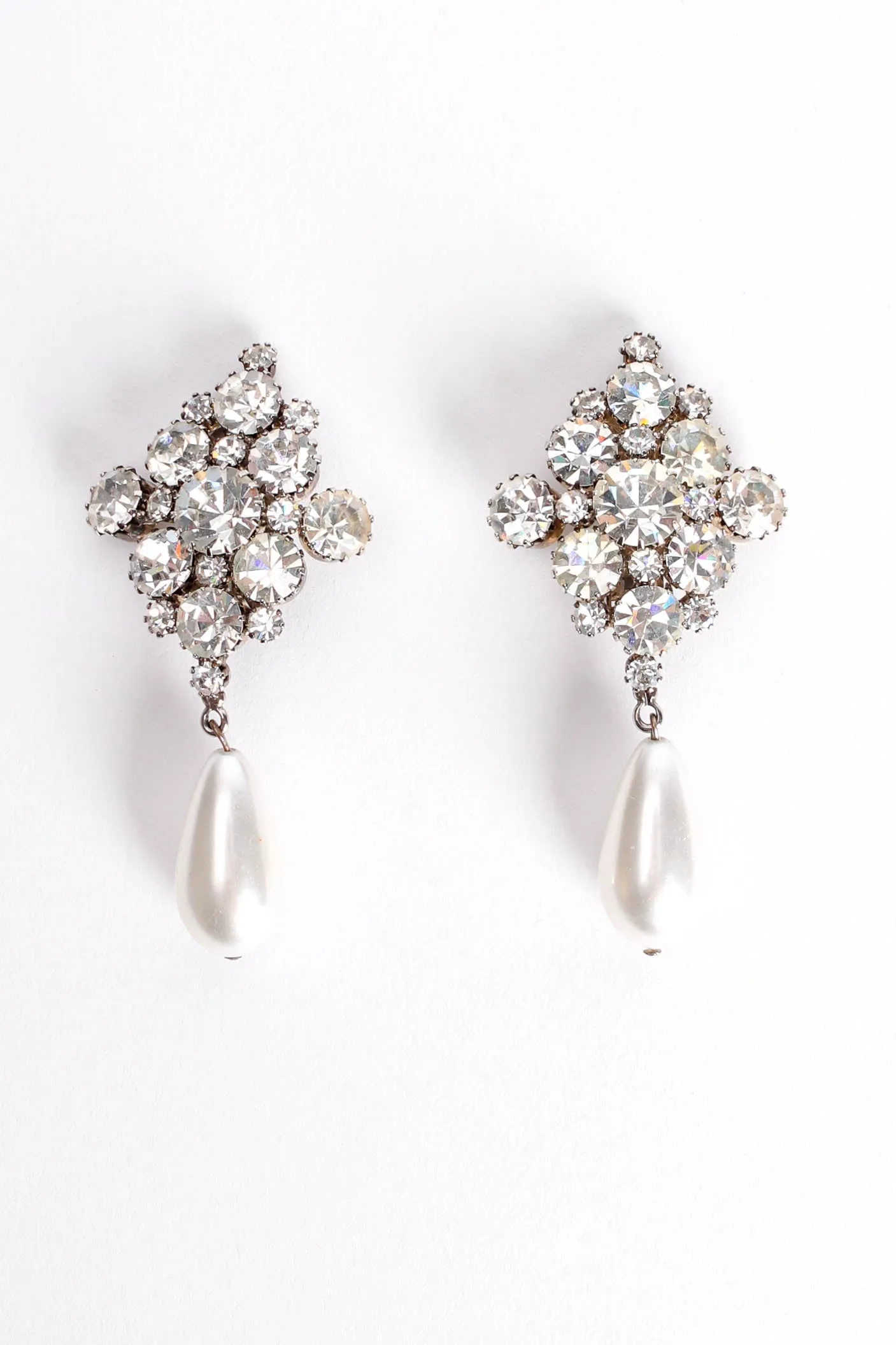 Cluster Pearl Drop Earrings